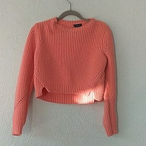 Cropped salmon sweater